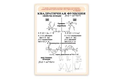 Виниловый плакат "Квадратичная функция"