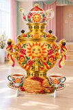 Двусторонняя декорация «Расписной самовар. Чаепитие–Масленица» 52777 галерея 1