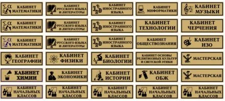 Комплект табличек предметный