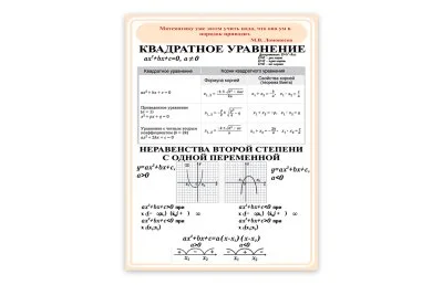 Виниловый плакат "Квадратное уравнение"
