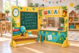 Двусторонняя двухсекционная игровая ширма «Школа — Библиотека» 53003 галерея 1