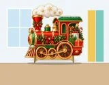 Двусторонняя напольная декорация «Праздничный паровоз с подарками» 52950 галерея 2