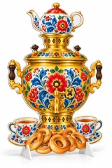 Двусторонняя декорация «Расписной самовар. Чаепитие–Масленица»