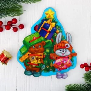 Шнуровка фигурная "Елочка нарядная" 4 элемента набор 2шт