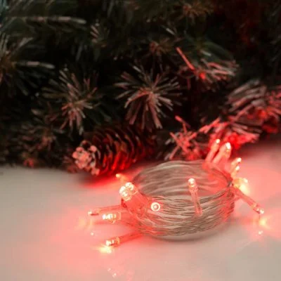 НИТЬ, 2 м, Н.С. LED-20-4,5 V, (АА*3 шт.не в компл.), 2 режима, КРАСНЫЙ 