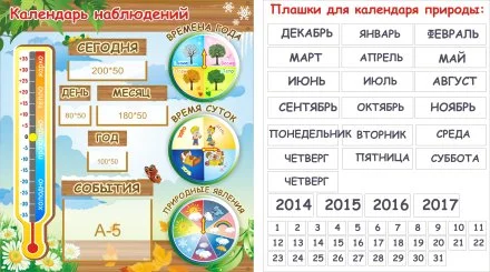 Календарь наблюдений с плашками
