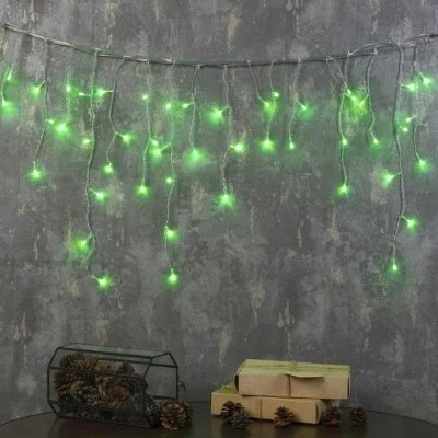 БАХРОМА, Ш:1.8 м, В:0.5 м, Н.С. LED-48-220V, 8 режимов, ЗЕЛЕНЫЙ 