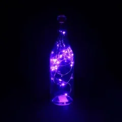 НИТЬ, 2 м. "Роса" "Бутылочная пробка" LED-20-4.5V, (LR44 3 шт в комплекте), ФИОЛЕТОВЫЙ 