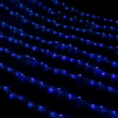 Гирлянда "Дождь" Ш:2 м, В:3 м, Н.С. LED-800-220V, контр. 8 р, СИНИЙ 
