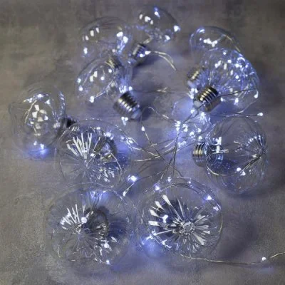 НИТЬ "Фонарики" 10 шт, 100 LED-12V, адаптер в комплекте, БЕЛЫЙ 
