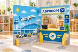 Двусторонняя двухсекционная игровая ширма «Аэропорт — Вокзал» 53007 галерея 1