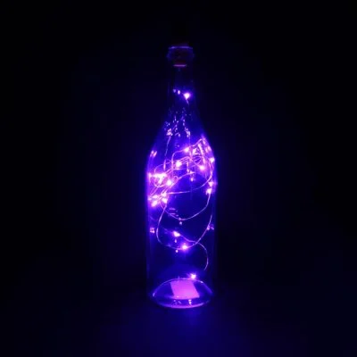 НИТЬ, 2 м. "Роса" "Бутылочная пробка" LED-20-4.5V, (LR44 3 шт в комплекте), ФИОЛЕТОВЫЙ 