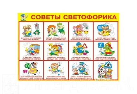 Виниловый плакат "Советы светофорика"