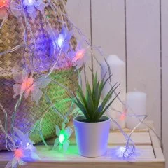 НИТЬ, 5м. с насад. “Бабочка малая”, Н.С. LED-20-220V, моргает, МУЛЬТИ 