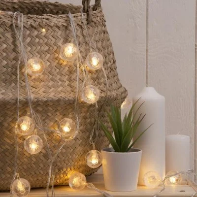 НИТЬ, 5м. с насад. “Футбольный мяч”, Н.С. LED-30-220V, 8 режимов, ТЕПЛО-БЕЛЫЙ 