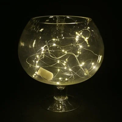 НИТЬ, 3 м. "Роса", LED-30-6V, (LR2032 2 шт.в комплекте), 1 режим, ЖЕЛТЫЙ 
