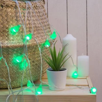 НИТЬ, 5м. с насад. “Шарики Зеленые”, Н.С. LED-30-220V, 8 режимов, ЗЕЛЕНЫЙ 
