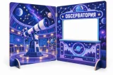 Двусторонняя двухсекционная игровая ширма «Космодром — Обсерватория» 53008 галерея 2