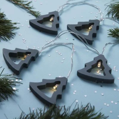 НИТЬ, 1.5 м, с насадк. "Ёлка синяя", Н.С., LED-10-3V, 2*АА (не в компл), фиксинг, Т/БЕЛЫЙ 