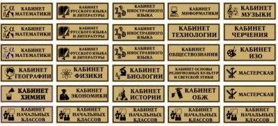 Комплект табличек предметный
