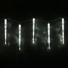 Гирлянда 2,4 м с насад. "Сосульки рифленые 50 см", LED-64-220V, контр.8 р, БЕЛЫЙ 