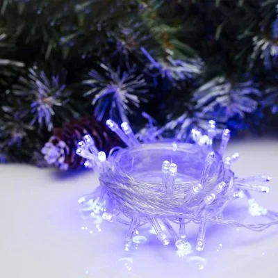 НИТЬ, 5 м, Н.С. LED-50-220V, 8 режимов, СИНИЙ 