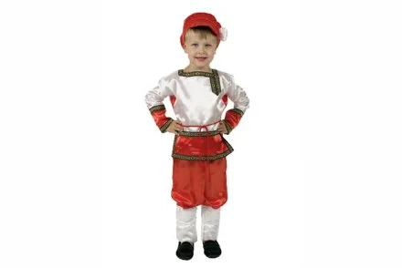 Народный костюм на мальчика с красными штанами