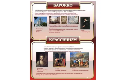 Стенд для школы - Барокко и классицизм