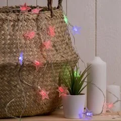 НИТЬ, 3 м, с насад. "Звезды", Н.С. LED-20-3,6V, (АА*3 шт.не в компл) МУЛЬТИ 
