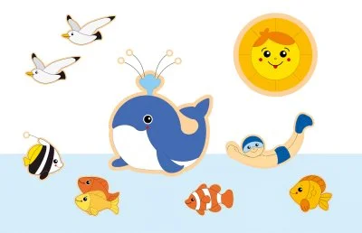 Комплект декораций из пластика "На море"