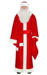 Ярко-красный Костюм Деда Мороза