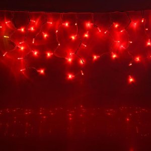 БАХРОМА уличная, УМС, Ш:5,6 м, В:0,9 м, Н.Б. 2W LED-330-220V, шнур питания, КРАСНЫЙ 