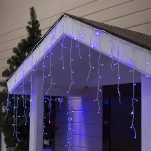 БАХРОМА уличная, Ш:4м, В:0.6м, Н.Б. LED-180/60-220V, мерцание, СИН-БЕЛ 