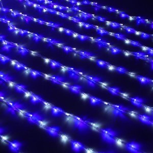 Гирлянда "Дождь" улич. Ш:2 м, В:3 м, Н.С. LED-800-220V, контр. 8 р, БЕЛО-СИНИЙ