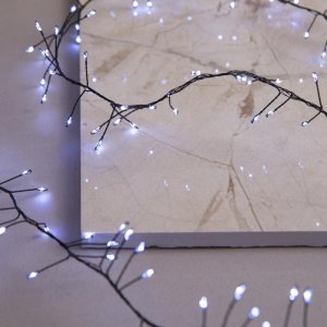 НИТЬ уличная, мишура роса, Д:2 м, Н.Т. LED-200-4.5В, контр. 8 р., БЕЛЫЙ 