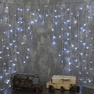 БАХРОМА, Арка, Ш:1 м, В:1 м, Н.С. LED-126-220V, 8 режимов, БЕЛЫЙ 