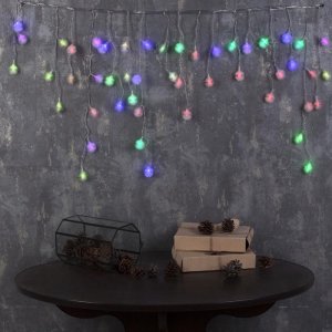 БАХРОМА, Ш:1.8 м, В:0.5 м, Н.С. "Ежики", LED-48-220V, моргает, МУЛЬТИ (RG/RB) 