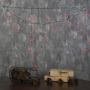 БАХРОМА, Ш:1.8 м, В:0.5 м, Н.С. LED-48-220V, 8 режимов, КРАСНЫЙ 