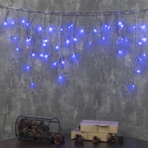 БАХРОМА, Ш:1.8 м, В:0.5 м, Н.С. LED-48-220V, 8 режимов, СИНИЙ 