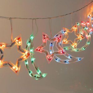 БАХРОМА, Ш:2,3м,В:0,25,"Звезда и месяц" 12 фигур Н.Б. 120 ламп,к.8р,МУЛЬТИ 