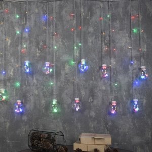 БАХРОМА, Ш:2.4 м, В:0.7 м, Н.С. "ШАРИКИ", LED-108-220V, 8 режимов, МУЛЬТИ 
