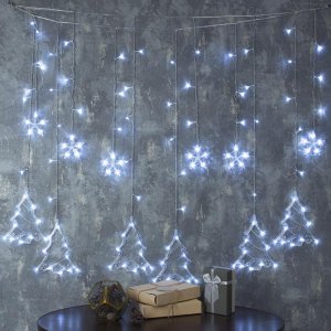 БАХРОМА, Ш:2.4 м, В:0.9 м, Н.С. "ЕЛКИ", LED-138-220V, 8 режимов, БЕЛЫЙ 