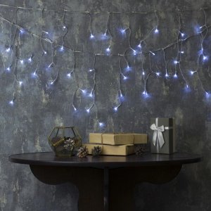 БАХРОМА, Ш:3 м, В:0.5 м, Н.С. LED-80-220V, 8 режимов, БЕЛЫЙ 