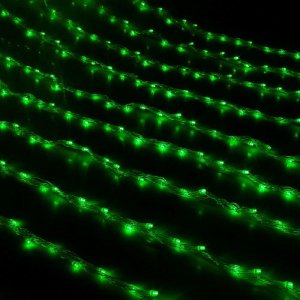 Гирлянда "Дождь" Ш:2 м, В:1,5 м, Н.С. LED-400-220V, контр. 8 р, ЗЕЛЕНЫЙ 