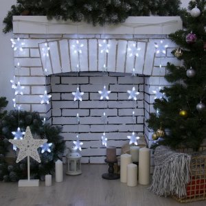 ЗАНАВЕС, "Звезды" УМС вилка Ш:2 м, В:1 м, Н.С. LED-136-220V. 8 режимов, БЕЛЫЙ   