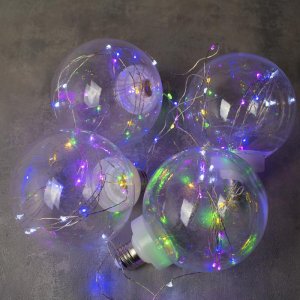НИТЬ "Лампочки" 1,5 м, 4 х12 см, 100 LED-12V, адаптер в комплекте, МУЛЬТИ 