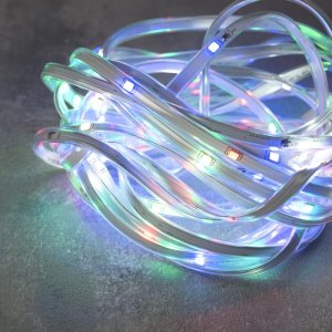 НИТЬ "Яркая лента" 5 м, SMD2835-130/10-12V, кон. 8 р. мерцание, Б/П в компл., МУЛЬТИ 