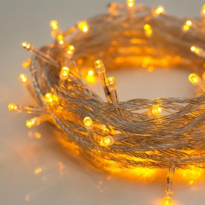 НИТЬ, 10 м, Н.С. LED-100-220V, 8 режимов, ЖЕЛТЫЙ 
