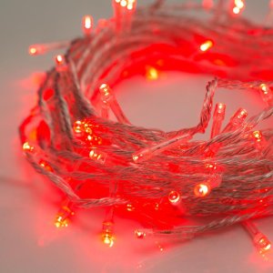 НИТЬ, 10 м, Н.С. LED-100-220V, 8 режимов, КРАСНЫЙ 