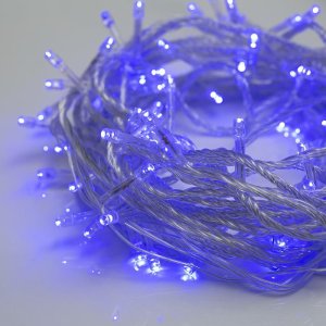 НИТЬ, 10 м, Н.С. LED-100-220V, 8 режимов, СИНИЙ 